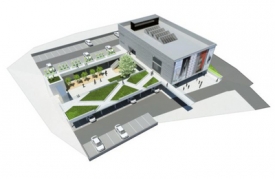 Model nového centra ve Vratislavicích nad Nisou.