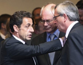Staré a nové autority: Sarkozy, Rompuy a lucemburský premiér Juncker.
