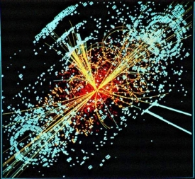 Takto vypadá srážka dvou protonů při rychlosti světla.