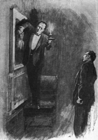 Sherlock Holmes na dobové ilustraci.