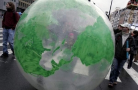 Demonstrace v Kodani za rychlou akci na odvrácení klimatických změn.