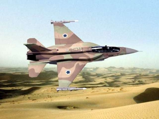F-16 v barvách Izraele.