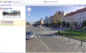 Václavské náměstí v aplikaci Street View.
