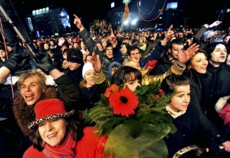 Makedonské hlavní město Skopje slaví návrat do Evropy.