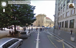 Pražská ulice Na Příkopě v aplikaci Street View.