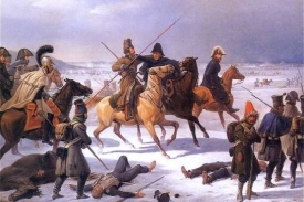 Francouzi odcházejí roku 1812 od Moskvy (malíř Suchodolski).