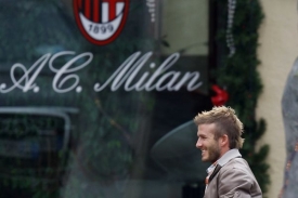 Fotbalová celebrita David Beckham v italském Miláně.