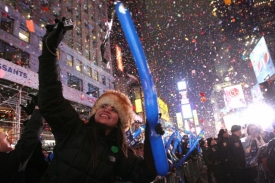 Oslava nového roku v americkém New Yorku.