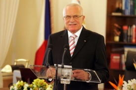 Klausův projev trval deset minut, vysílala ho Česká televize.