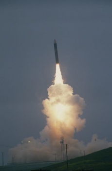 Test balistické rakety MX schopné nést jaderné hlavice.