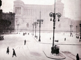 Nečekaně zasněžený Řím v lednu 1929.