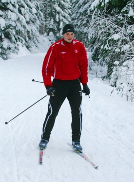 Jakub Diviš na lyžích.