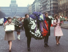 25. leden 1969 na Václavském náměstí - pohřeb Jana Palacha.