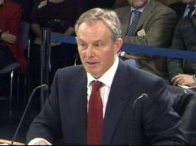 Blair před vyšetřovací komisí.