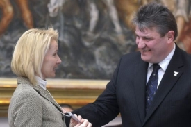 Jana Novotná s prezidentem tenisového svazu Ivem Kaderkou.