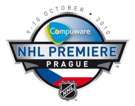 Logo akce, která zahájí v Praze další sezonu NHL.