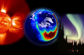 Polární záře je projevem vlivu sluneční aktivity v zemské atmosféře.