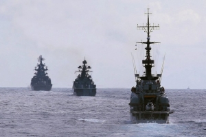Vpředu dvě ruské lodi a jedna venezuelská. Nic, co by USA rozrušilo.