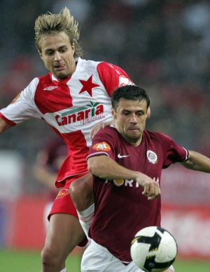 Momentka z derby Sparta - Slavia.