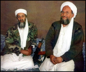 Kajdistické špičky: Usáma bin Ládi a Ajmán Zavahrí.