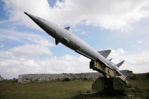 Sovětská raketa v kubánském muzeu.