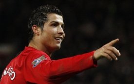 Portugalský záložník Manchesteru United Cristiano Ronaldo.