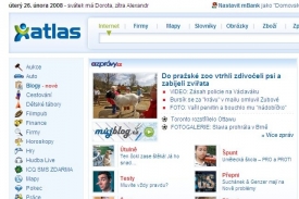Homepage Atlas.cz.