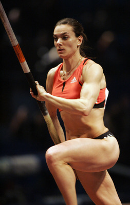 Jedna z hvězd šampionátu - ukrajinská tyčkařka Jelena Isinbajevová.