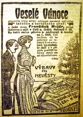 Vánoce 1908: Mejdrovy výbavy pro nevěsty.