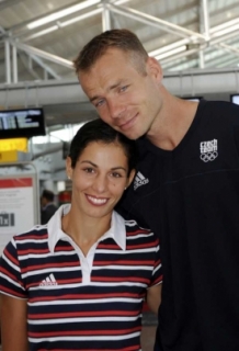 Kateřina Baďurová se svým partnerem, výškařem Tomášem Janků.