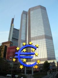Evropská centrální banka ve Frankfurtu nad Mohanem.