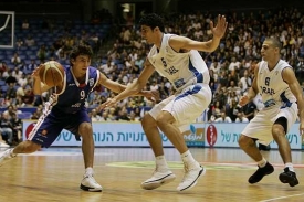 Momentka z basketbalového utkání Izrael - Česko.