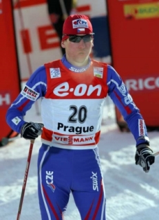 Lukáš Bauer na trati Pražské lyže na Výstavišti.