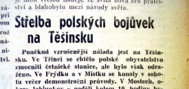 1. října 1938. Střelba polských bojůvek
