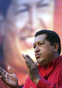 Hugo Chávez během předvolební kampaně.