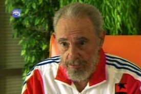 Fidel Castro při svém televizním vystoupení