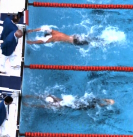 Záběry kamer nakonec potvrdily vítězství Phelpse.