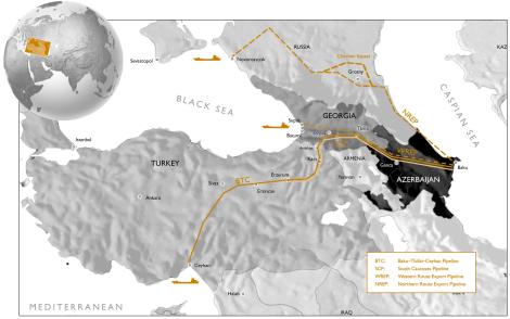 Ropovod Baku-Ceyhan vede ropu od Kaspického do Středozemmního moře
