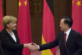 Angela Markelová a čínský premiér Wen Ťia-pao
