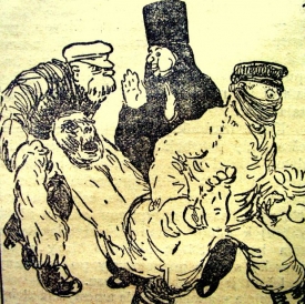 Cholera kosí Rusko v černé karikatuře Práva.