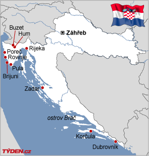 Chorvatská NEJ na mapě.