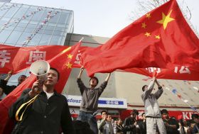 Protesty proti Carrefouru v Číně.