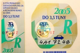 Dálniční známka pro rok 2005