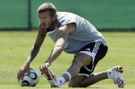 David Beckham na tréninku.