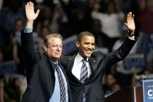 Barack Obama a Al Gore, bude to vítězná dvojka?
