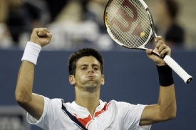 Srbský tenista Novak Djokovič. Přes Španěla Moyu se probil poprvé v kariéře do semifinále US Open