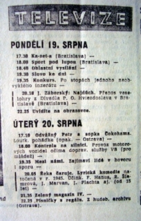 Program Československé televize.