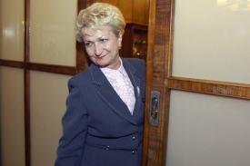 Milada Emmerová jako bývalá ministryně zdravotnictví.