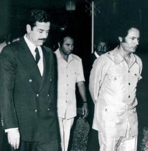 Kaddáfí a Saddám Husajn
