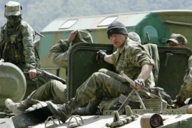 Gruzínští vojáci v Jižní Osetii.